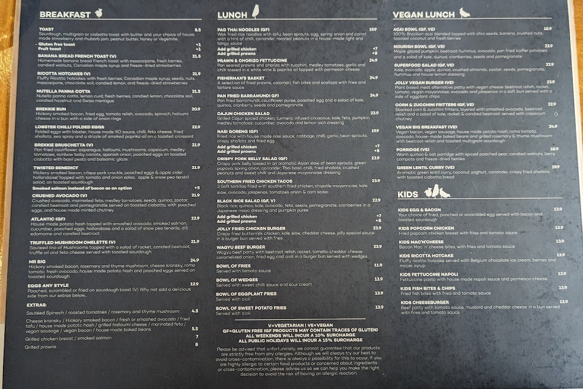 Menu The Jolly Miller (Greenvale)-1