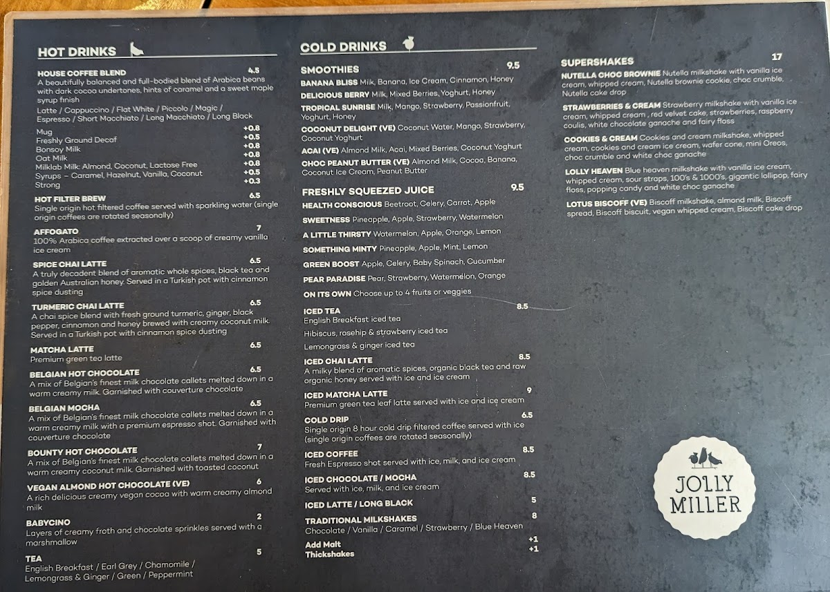 Menu The Jolly Miller (Greenvale)-2